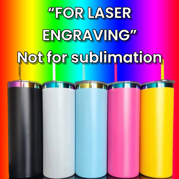Rainbow Plated STRAIGHT 20oz Tumbler FOR LASER ENGRAVING
