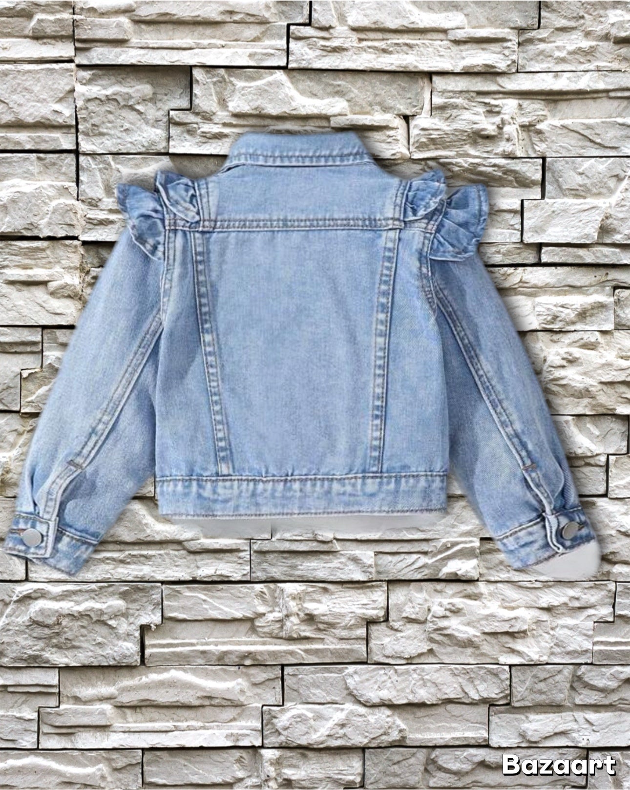 Toddler long sleeve ruffle denim jacket We Sub’N