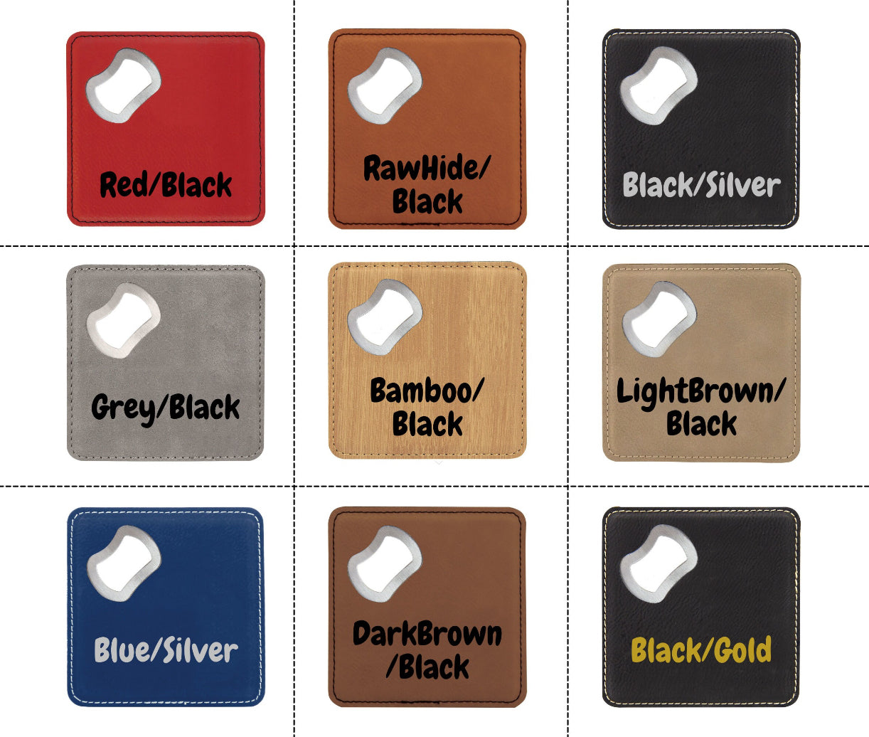 Color Square COASTER Leather Bottle Opener We Sub’N