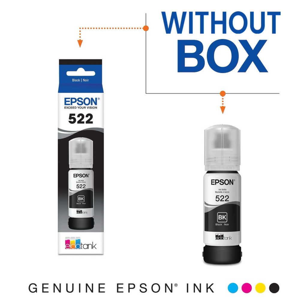 Genuine Epson EcoTank 522 PIGMENT Ink(NOT SUBLIMATION) WITHOUT BOX We Sub’N