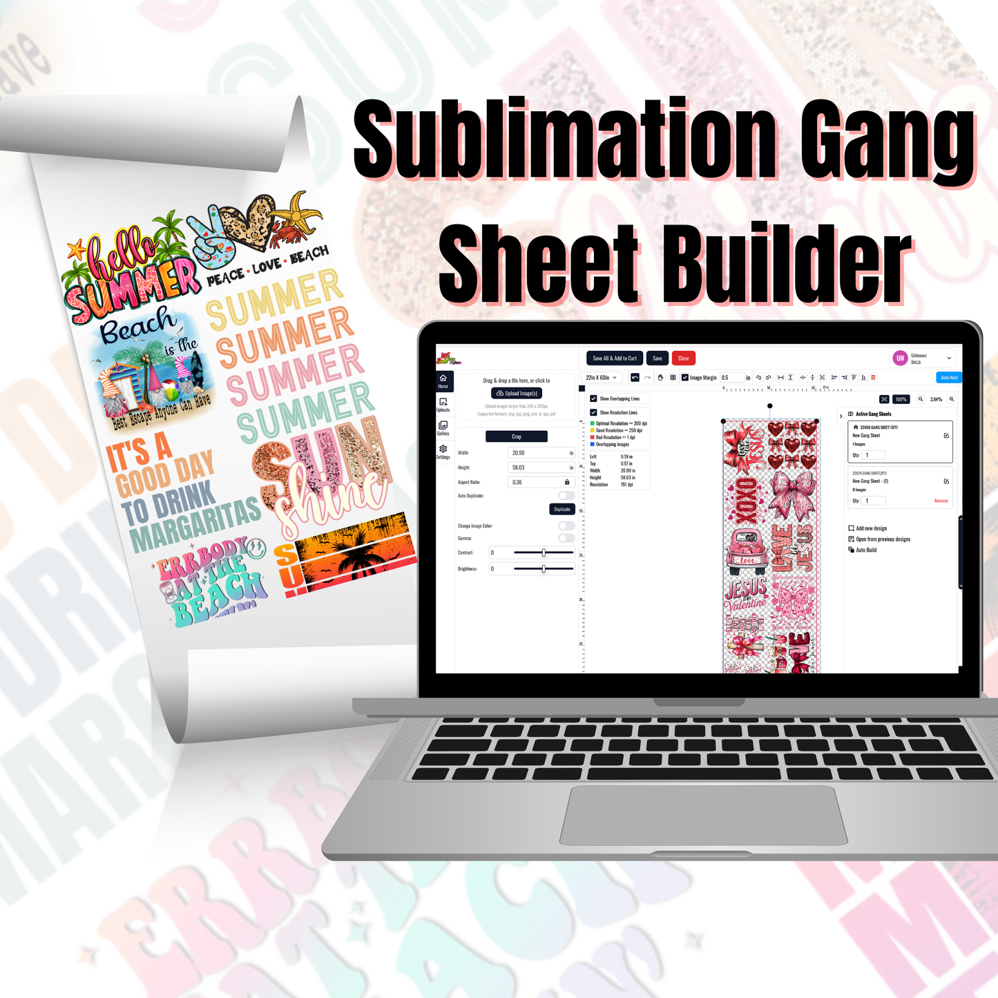 Sublimation gang sheet ONLINE BUILDER We Sub’N