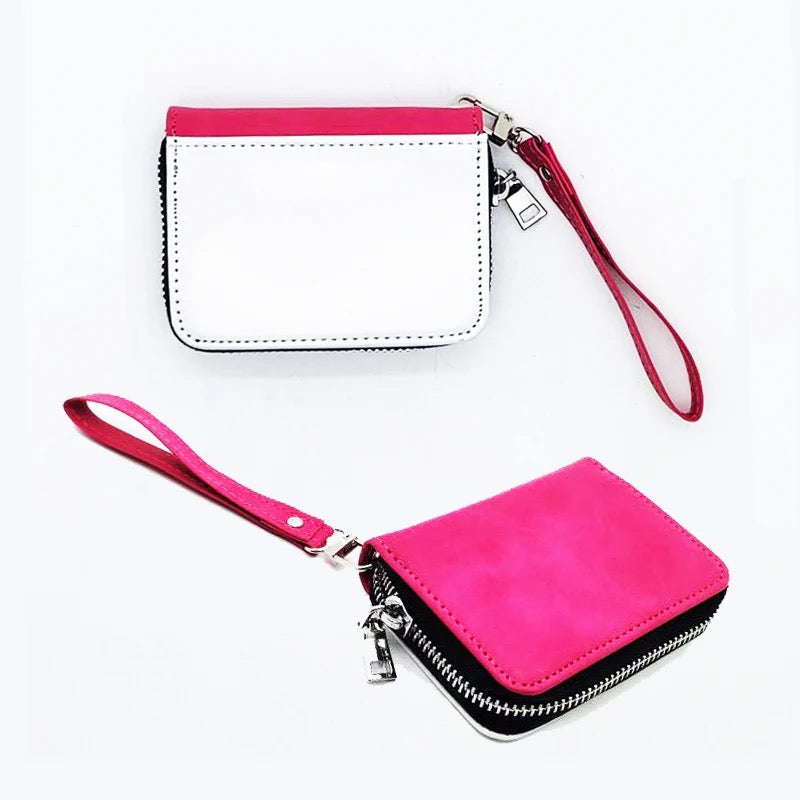 Sublimation faux leather coin pouch wristlet We Sub’N