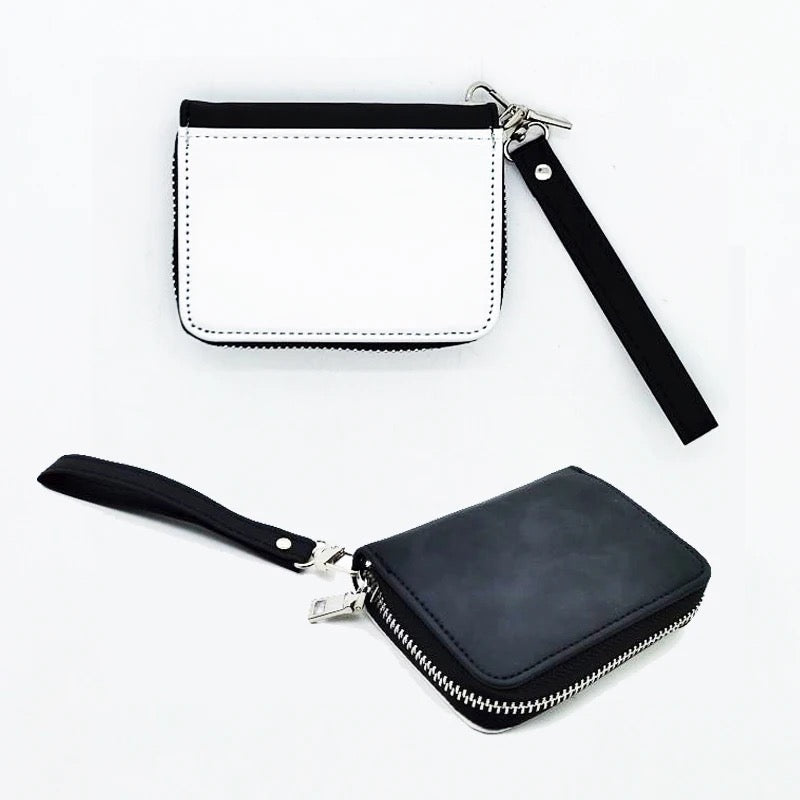 Sublimation faux leather coin pouch wristlet We Sub’N