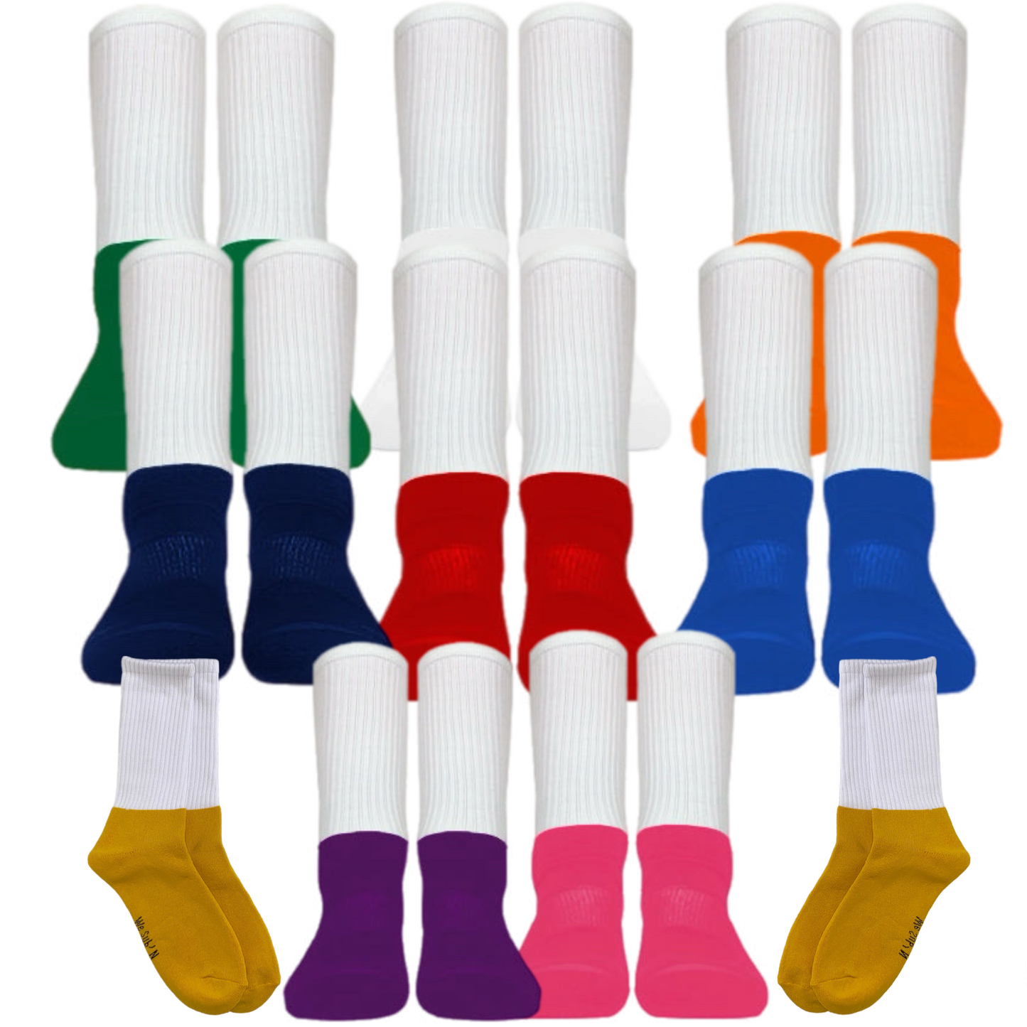 KIDS Sublimation Socks with Colored Foot Single Pair We Sub’N LLC