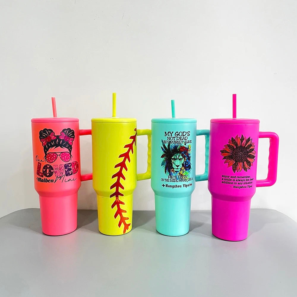 V3 - Matte 40 oz Sublimation Color Tumblers w/ Handle We Sub’N