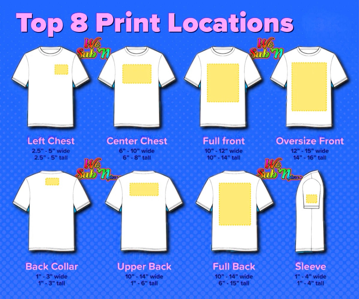 “OLD”Custom dtf prints! WE DO NOT GIVE A SPECIFIC TIME FOR PICKUP VIA PHONE! We Sub’N