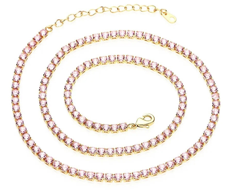 3mm adjustable cz diamond necklace / bling necklace / iced out necklace We Sub’N