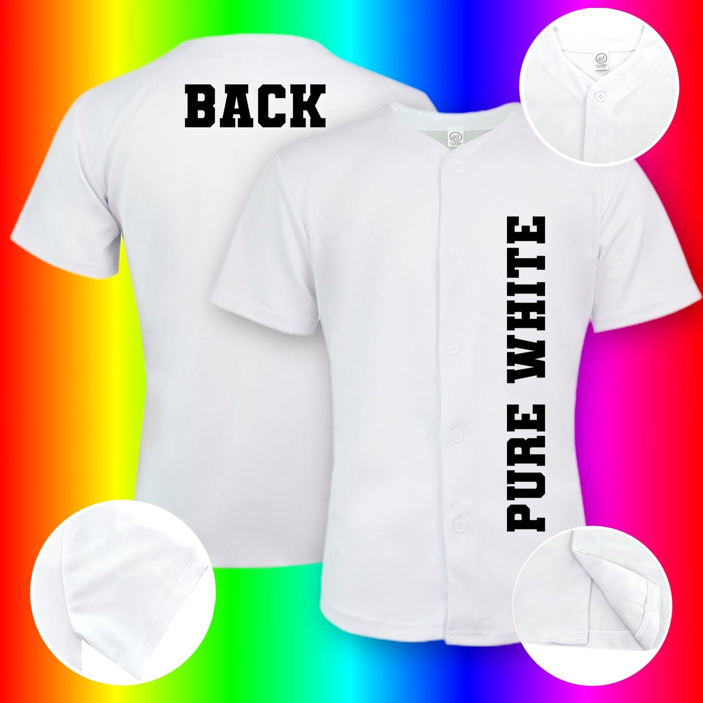 New white Sublimation Pre school / toddler We Sub’N™️ INTERLOCK Baseball jersey blank We Sub’N