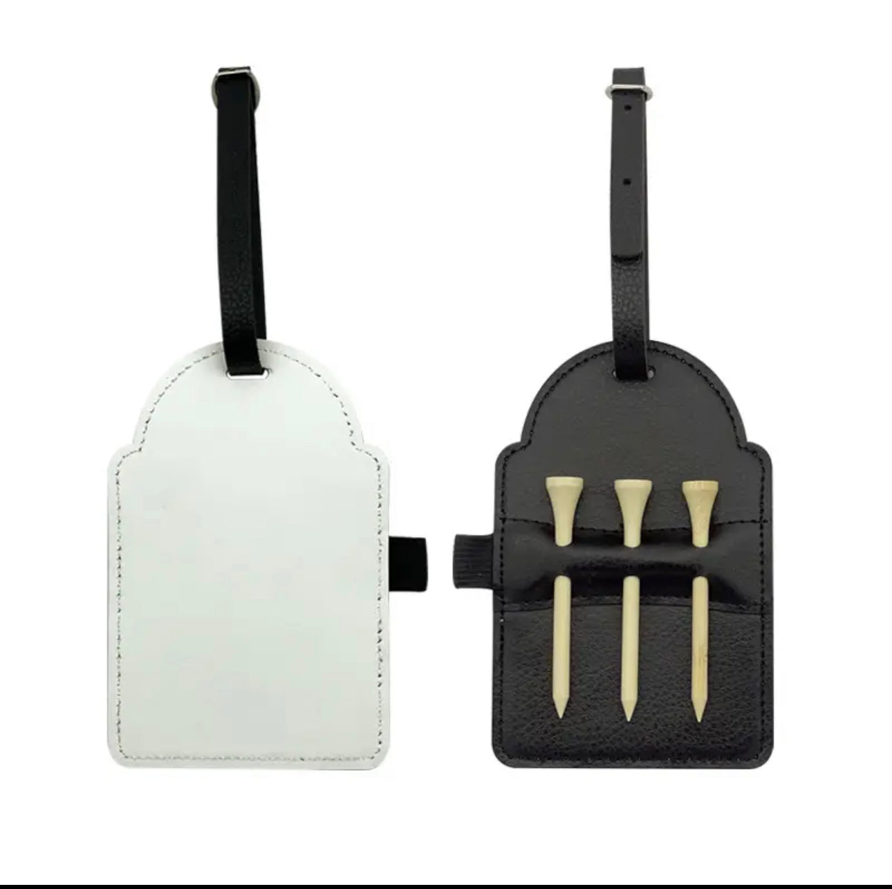 Sublimation pu leather golf tee bag tag We Sub’N