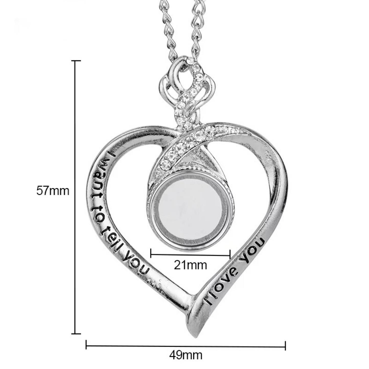 Sublimation Button Snap Heart Necklace We Sub’N