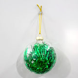 Sublimation transparent Christmas 3” Ornament with tinsels (Blank)8cm