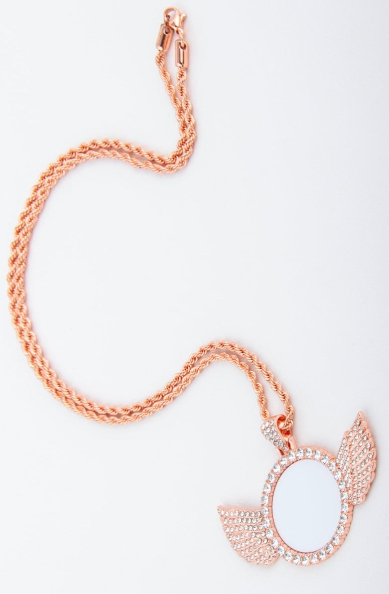 Sublimation HIGH QUALITY ANGEL WINGS Necklace Metal We Sub’N