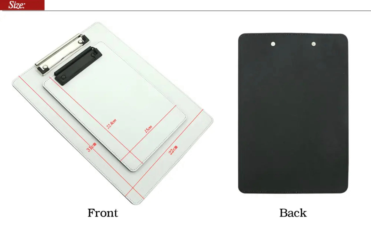 Sublimation pu leather clip board We Sub’N