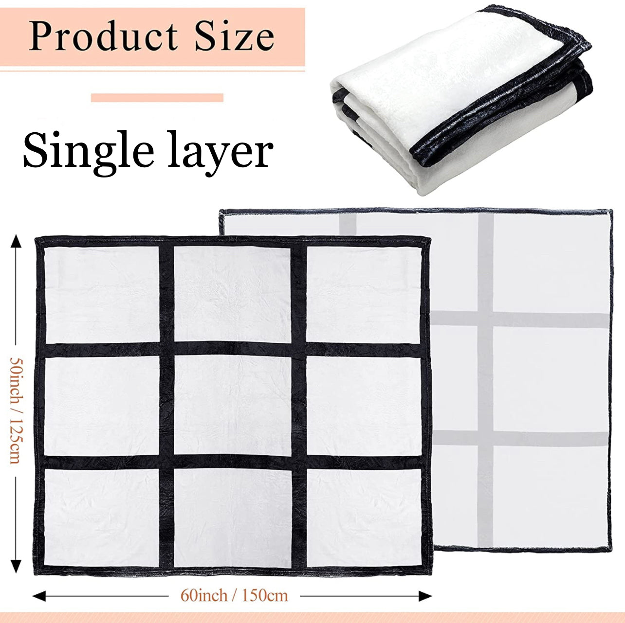 Sublimation LIGHT WEIGHT Fleece Panel Blanket (MULTIPLE VARIANTS) We Sub’N