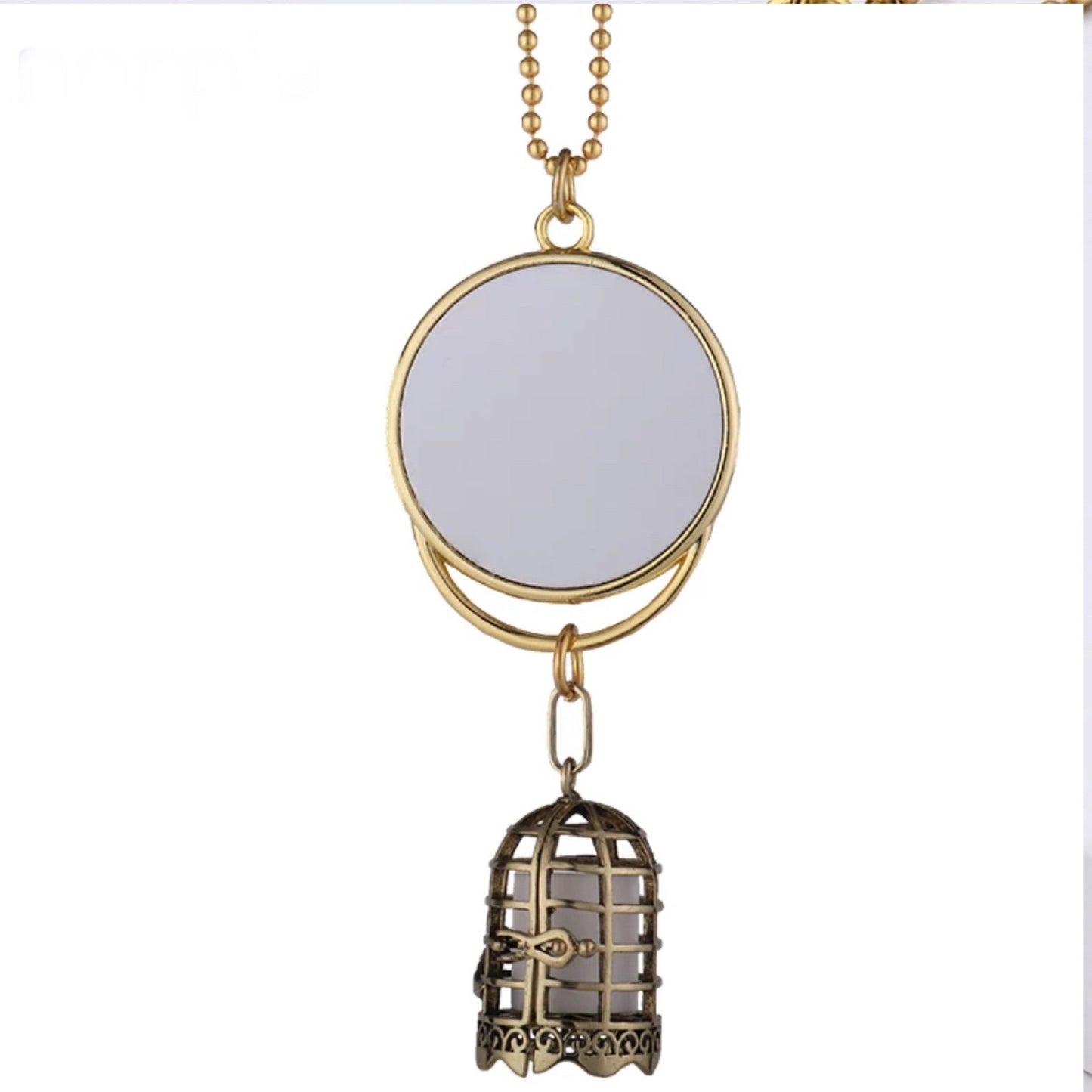 Sublimation double sided GOLD photo Cage car hanger ornament We Sub’N