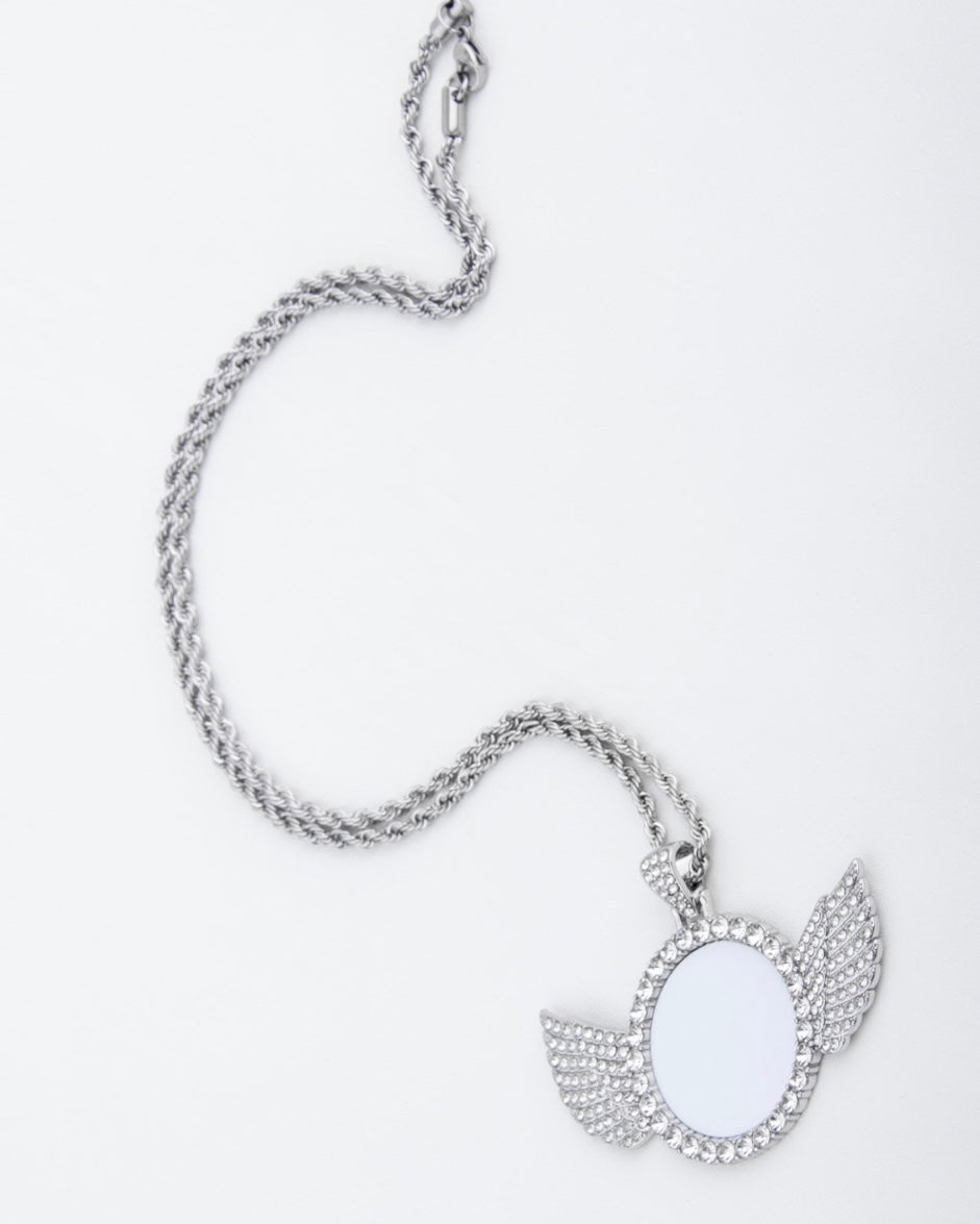 Sublimation HIGH QUALITY ANGEL WINGS Necklace Metal We Sub’N