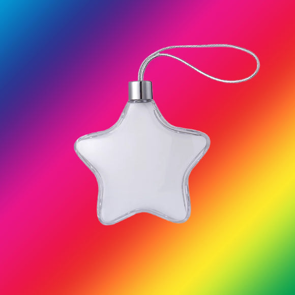 Sublimation Double Sided  STAR Clear Plastic Christmas Ornaments