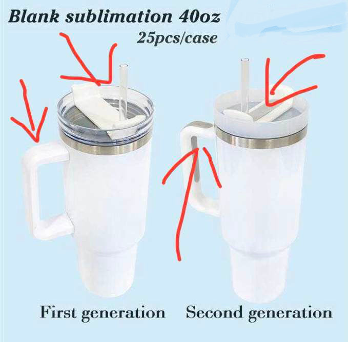 40oz Sublimation Blank Tumbler with handle, 40 oz sublimation