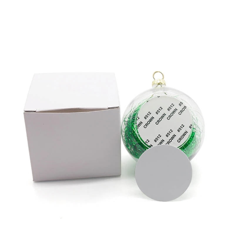 Sublimation transparent Christmas 3” Ornament with tinsels (Blank)8cm We Sub’N