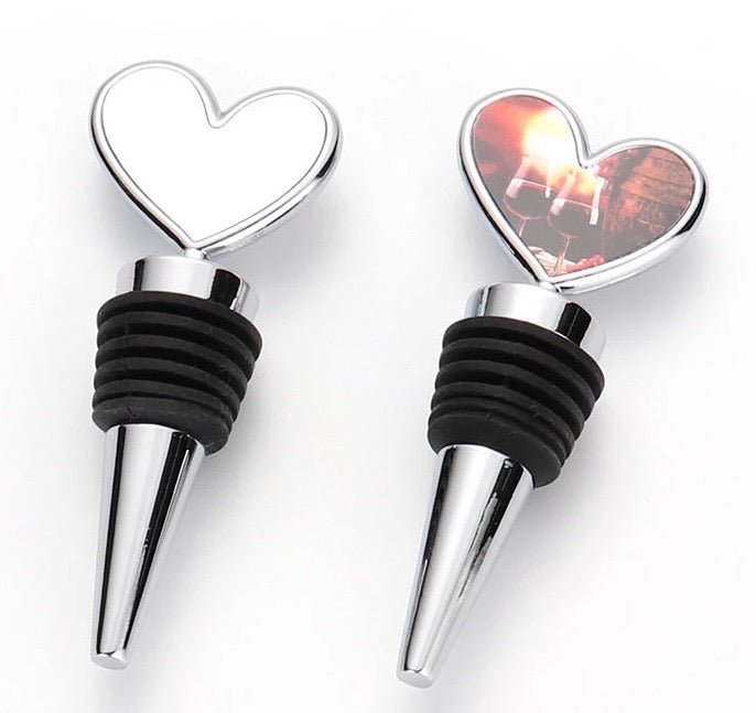 Sublimation Blank Metal heart Wine Stopper We Sub’N