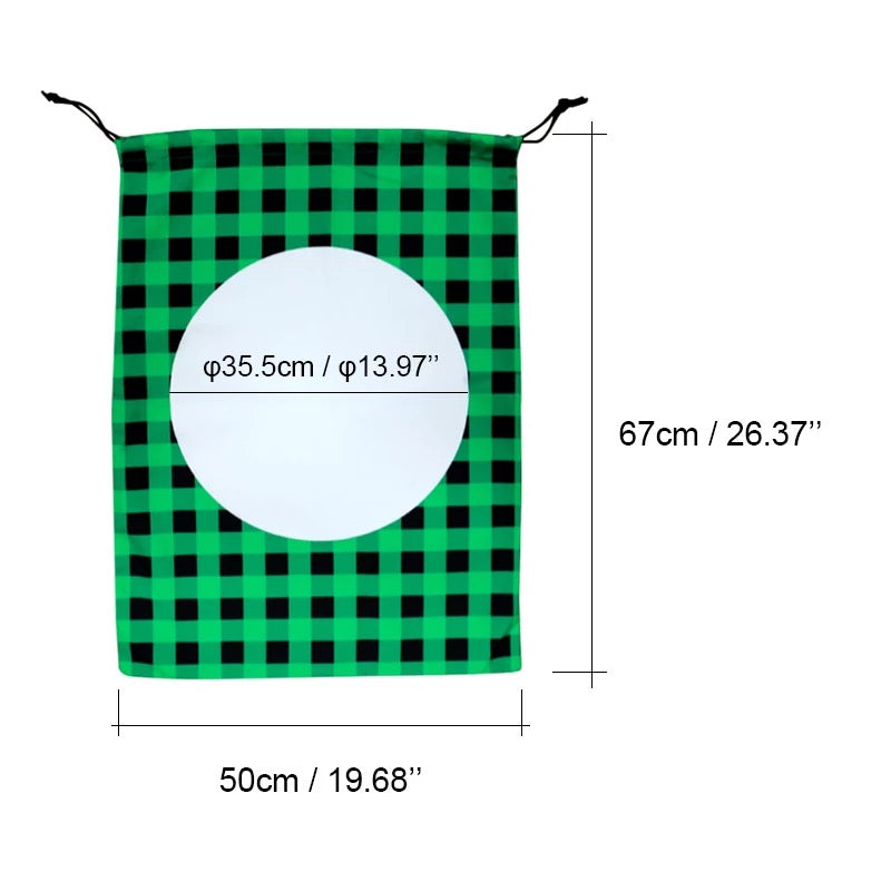 Sublimation Buffalo plaid Santa sack We Sub’N