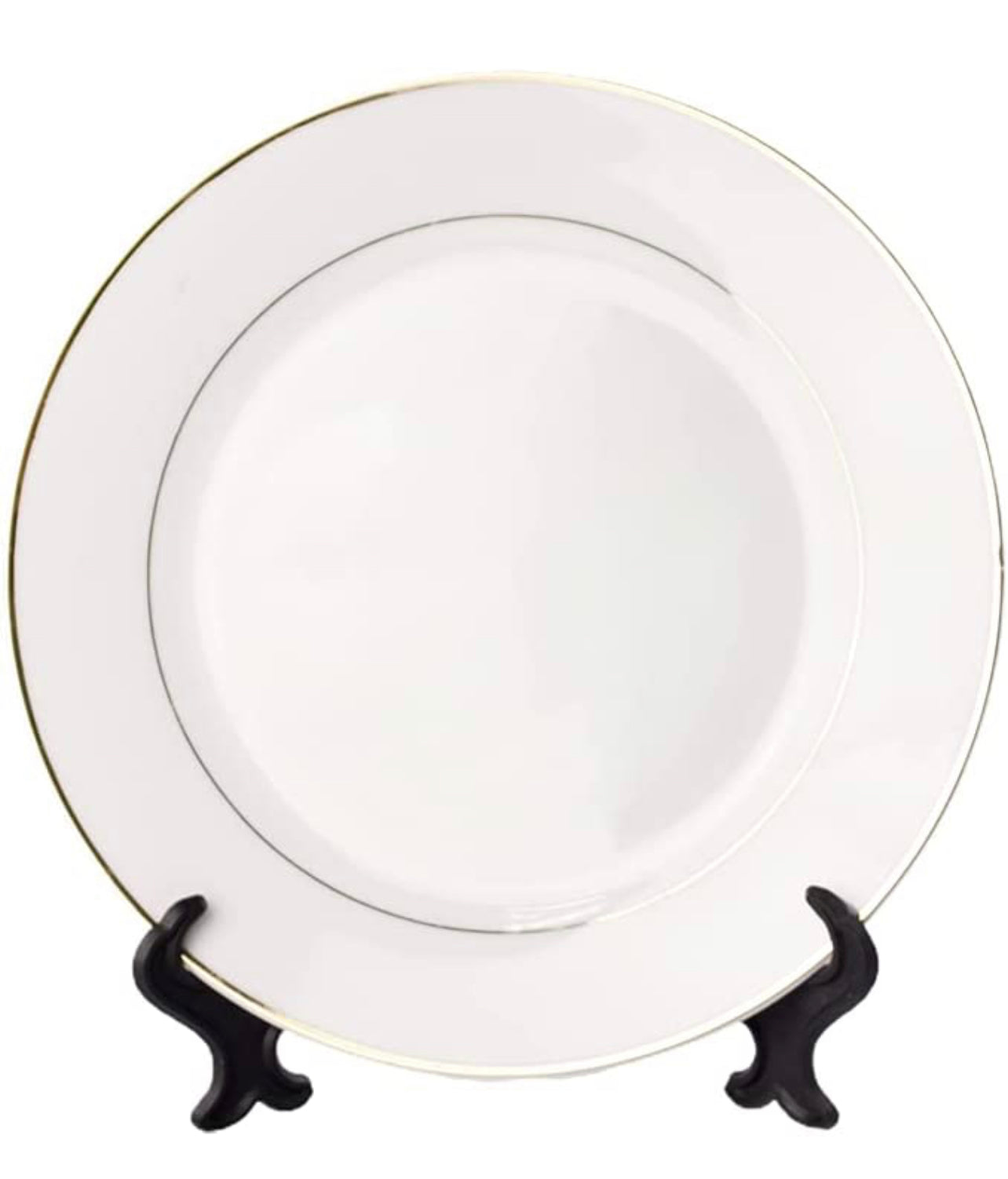 10” sublimation gold rim decorative plate WITH easel We Sub’N