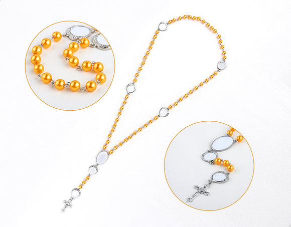GOLD HEART SUBLIMATION ROSARY (7 blanks)