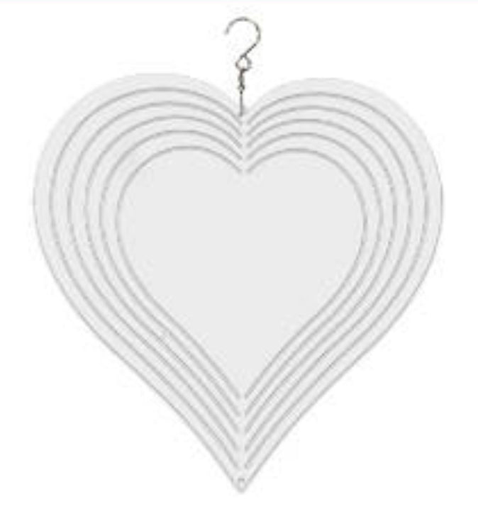 Heart Doubled sided sublimation aluminum wind spinner We Sub’N