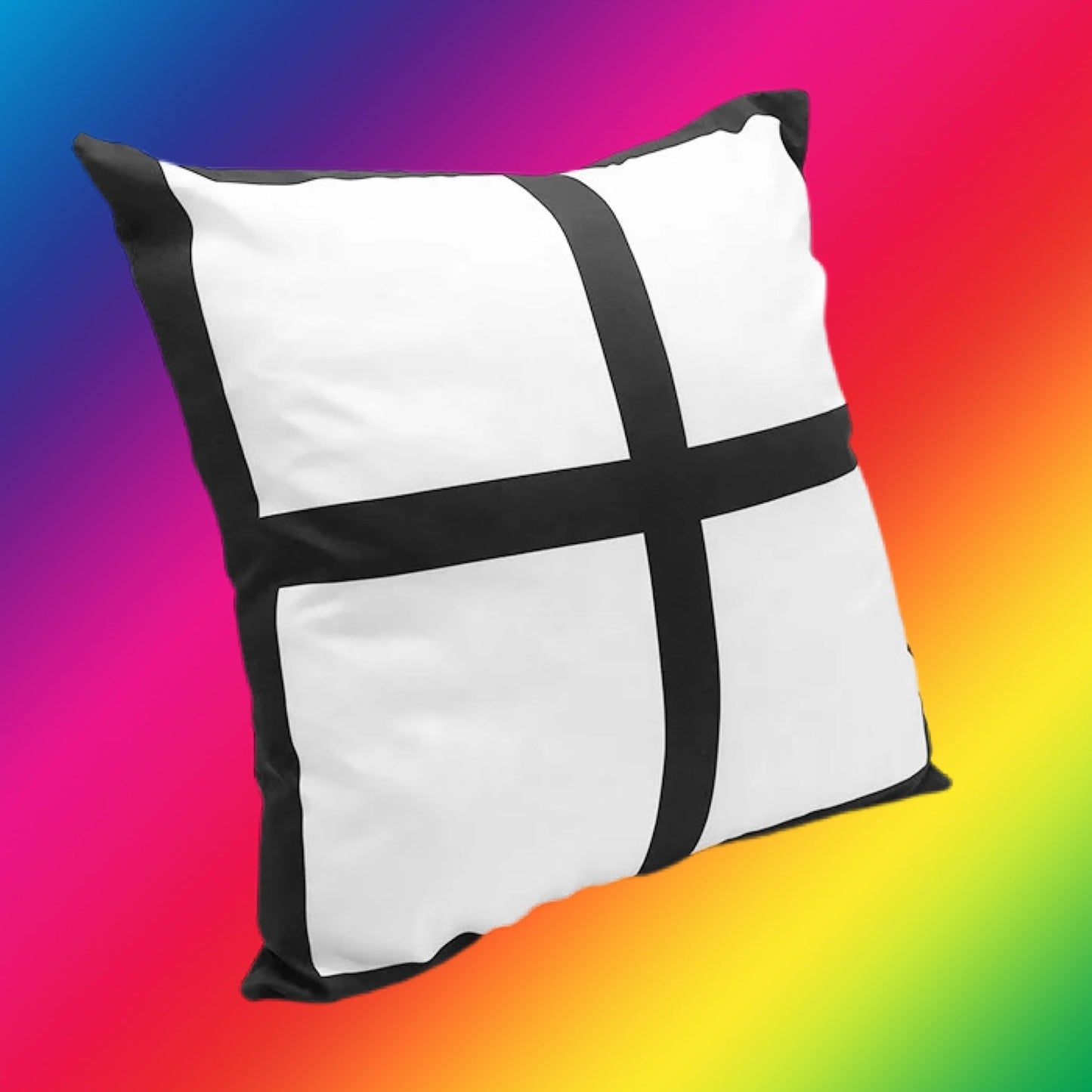 Sublimation 4 panel soft plush pillow case(black back) We Sub’N