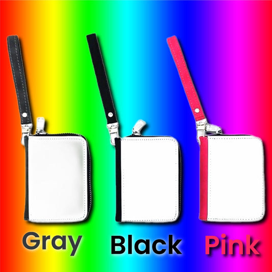 Sublimation faux leather coin pouch wristlet We Sub’N