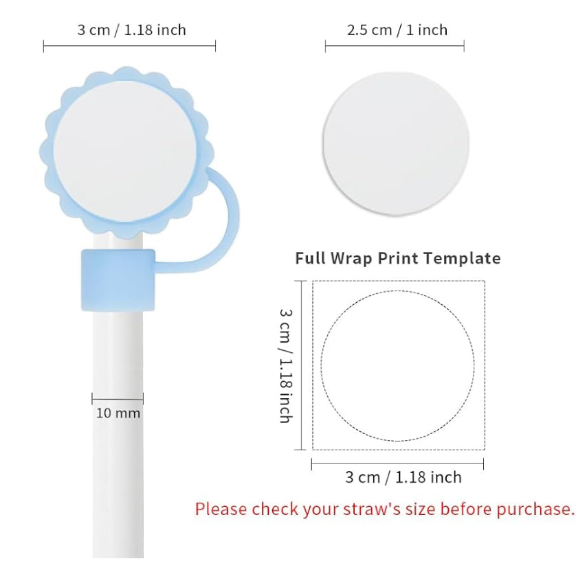 Sublimation straw toppers (UPDATE) SOLD INDIVUALLY