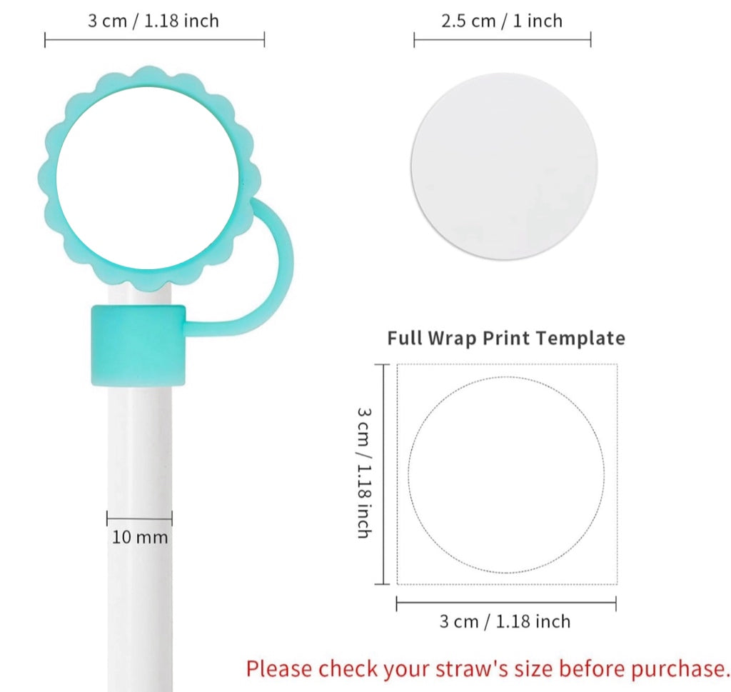 Sublimation straw toppers (UPDATE) SOLD INDIVUALLY
