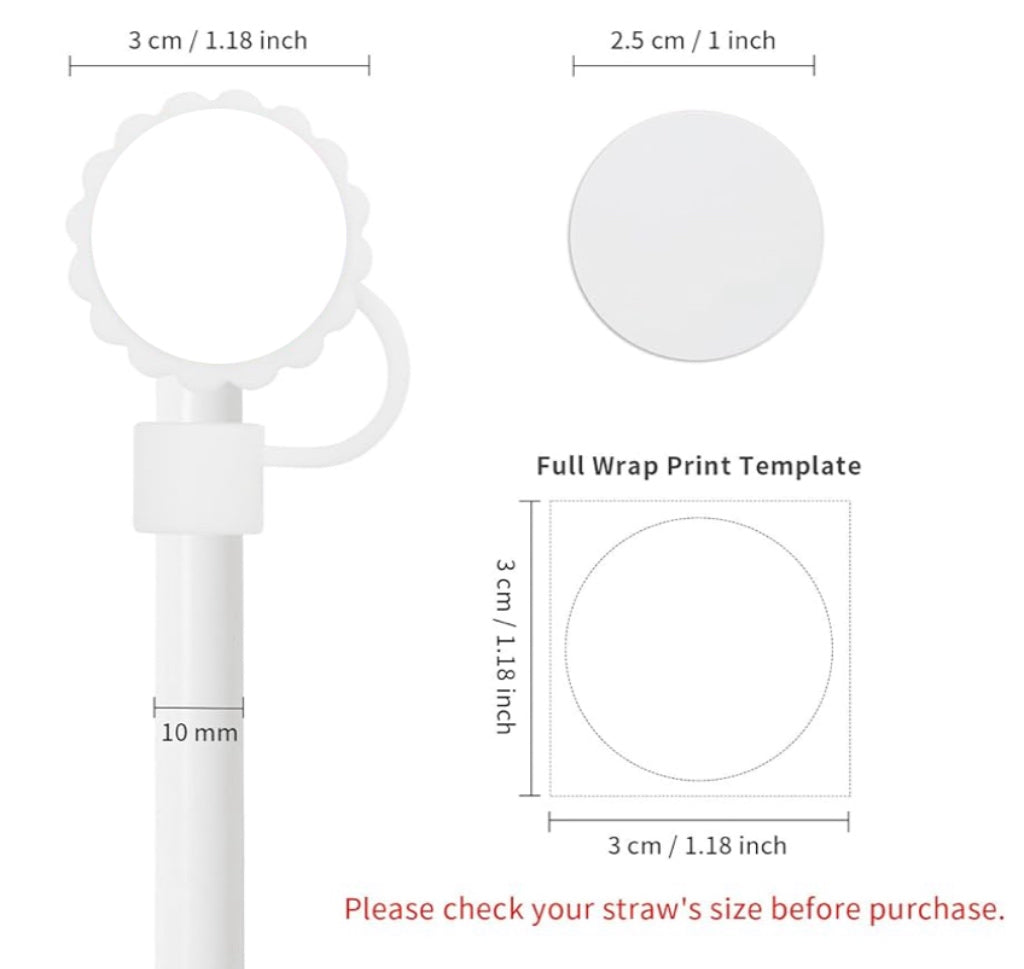 Sublimation straw toppers (UPDATE) SOLD INDIVUALLY