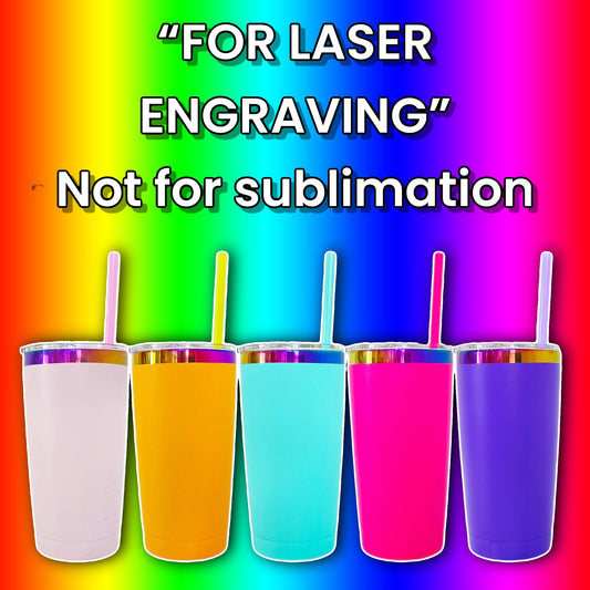 Rainbow Plated tapered 20oz Tumbler FOR LASER ENGRAVING We Sub’N
