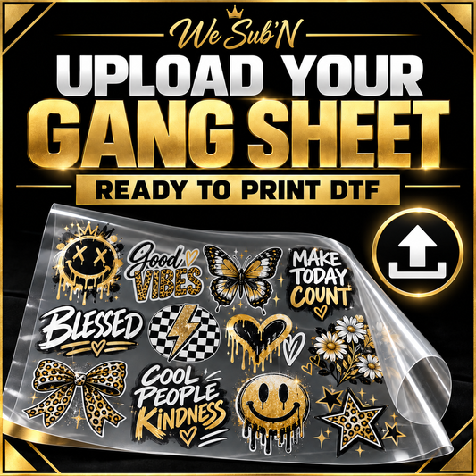 Custom READY TO PRINT dtf gang sheet Orders placed before 12noon will be available same day