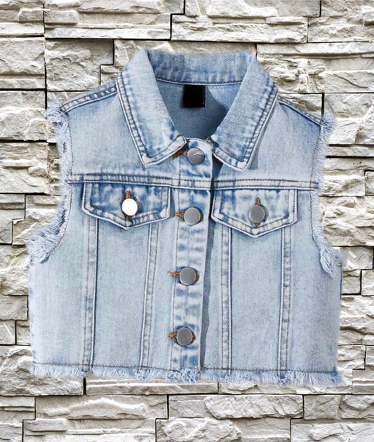 Toddler sleeveless denim jacket We Sub’N