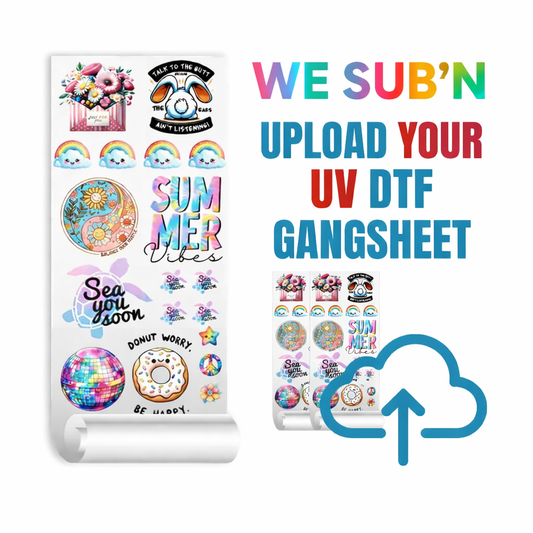 Uv dtf STICKERS gang sheet(upload) We Sub’N