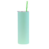 20 oz Matte  Skinny Sublimation Tumbler with colored straw