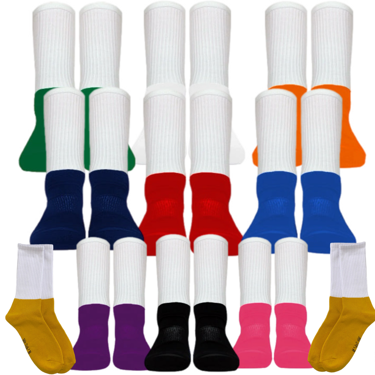 KIDS Sublimation Socks with Colored Foot Single Pair We Sub’N LLC