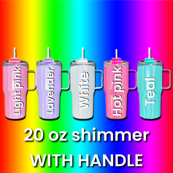 Sublimation kids 20 oz holographic /shimmer Tumbler