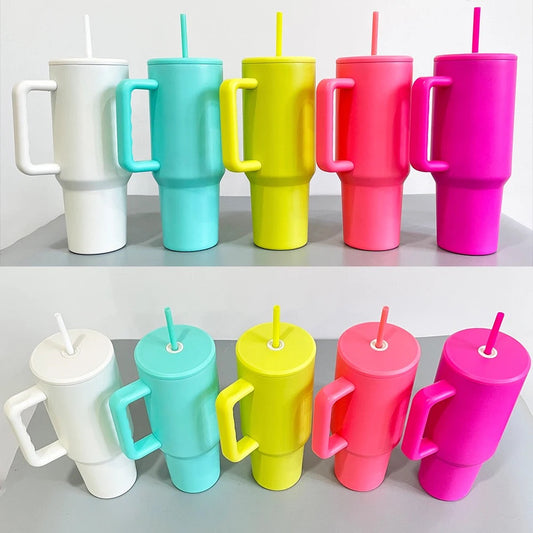V3 - Matte 40 oz Sublimation Color Tumblers w/ Handle We Sub’N