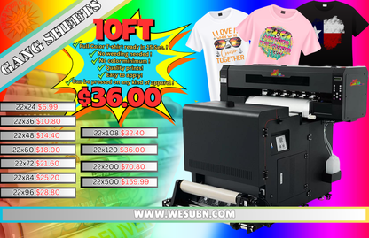 Custom READY TO PRINT dtf gang sheet Orders placed before 8am will be available same day We Sub’N