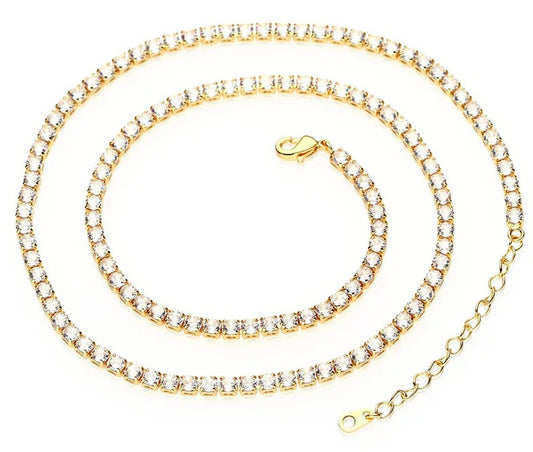 3mm adjustable cz diamond necklace / bling necklace / iced out necklace We Sub’N