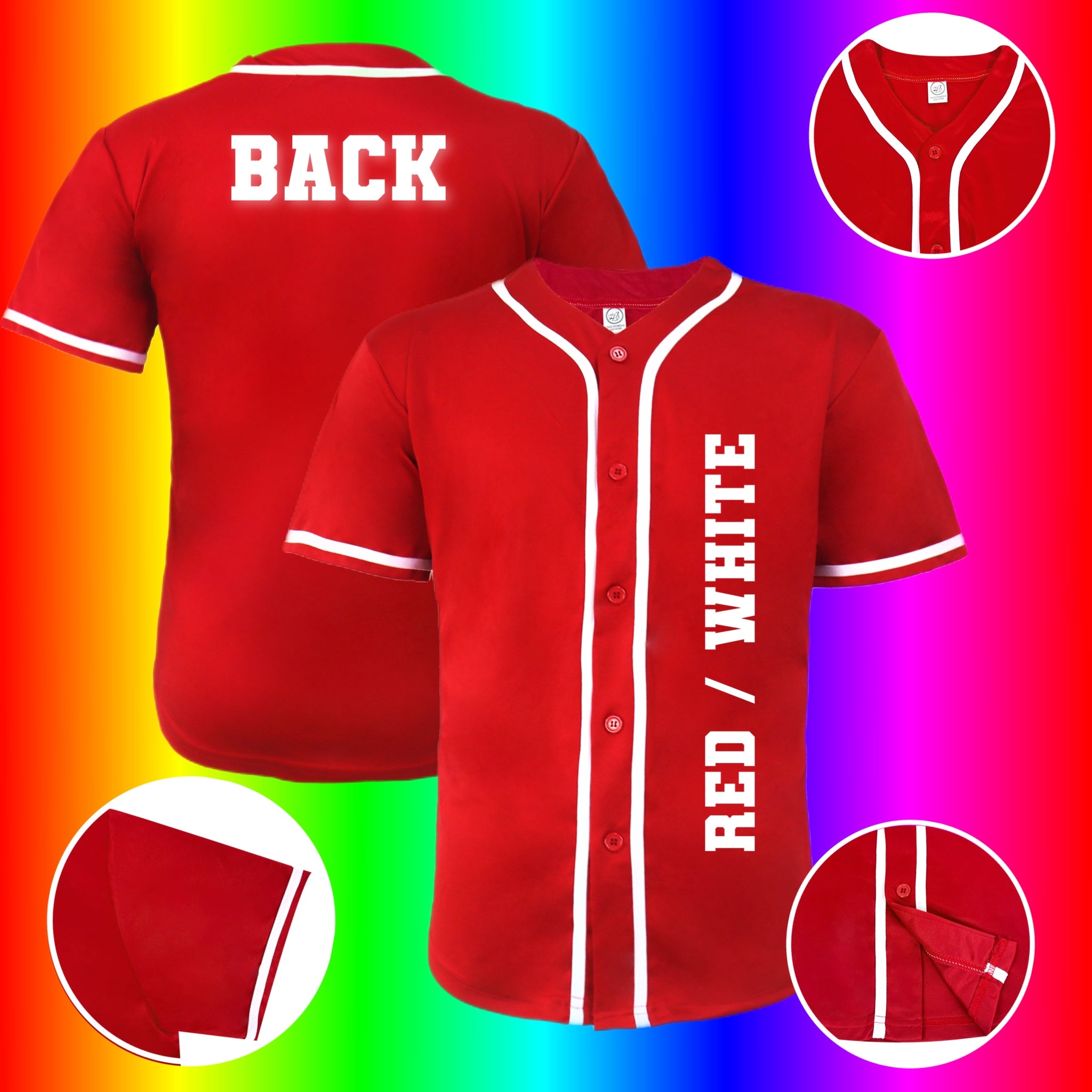 Unisex We Sub’N ️ Interlock Baseball Jersey Blank Red / White Piping / Medium