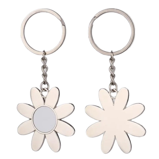 Sublimation blank sunflower keychain metal can be engraved also We Sub’N