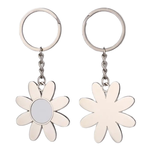 Sublimation blank sunflower keychain metal can be engraved also