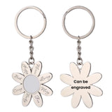 Sublimation blank sunflower keychain metal can be engraved also