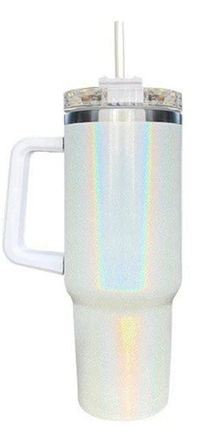 Sublimation 40 oz glitter/ holographic /shimmer Tumbler with Handle multiple variants We Sub’N