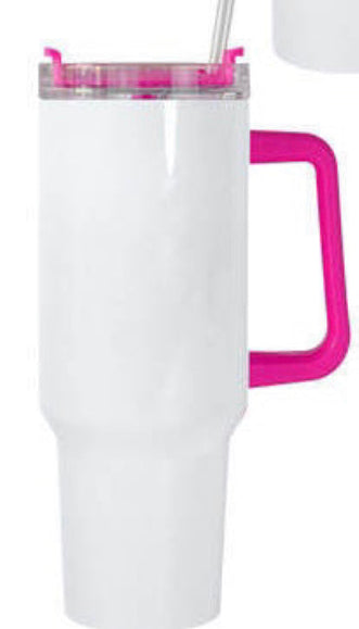 Sublimation 40 oz Tumbler with COLOR Handle AND LID