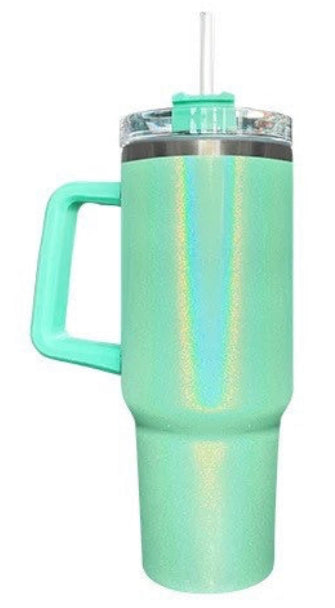 Sublimation 40 oz glitter/ holographic /shimmer Tumbler with Handle multiple variants We Sub’N